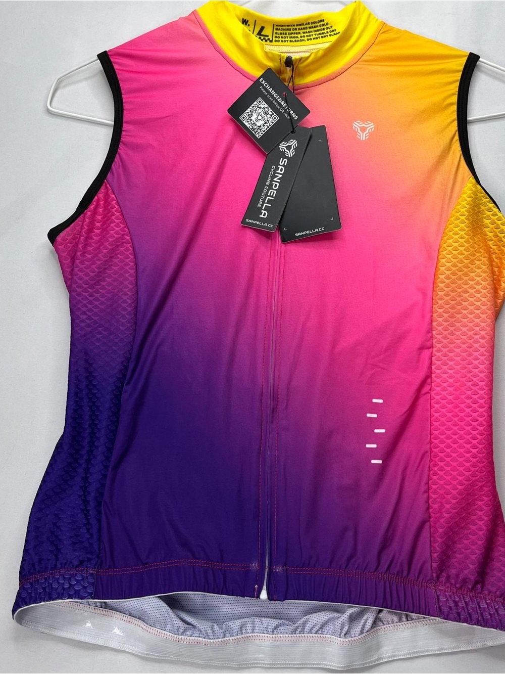 Sanpella Cycling Couture Sleeveless Cycling Jersey NWT Womens Large Pink Purple